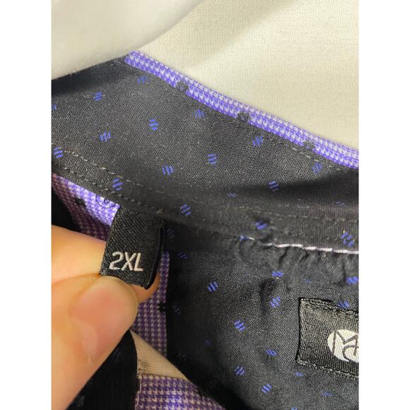 Men's Max Colton Purple Polka Dot Long Sleeve Casual Button Down 2XL - Picture 7 of 7
